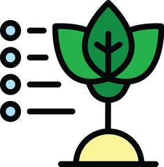 Poster - Plant grow icon outline vector. Digital science. Eco nature color flat