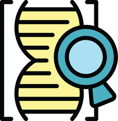 Poster - Dna tech icon outline vector. Care energy. Eco nature color flat
