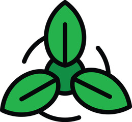 Poster - Plant care icon outline vector. Tree energy. Eco nature color flat