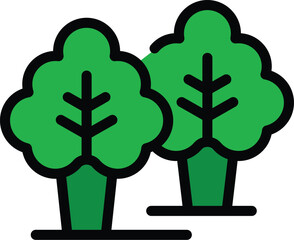 Poster - Tree care icon outline vector. Eco tech. Science energy color flat
