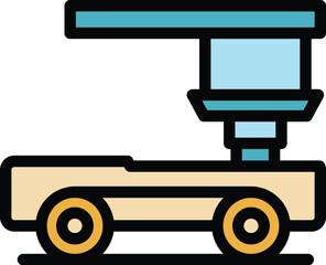 Poster - Body car printer icon outline vector. Print industry. Seat plastic color flat