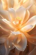 Beautiful gold water lily or lotus. Radiant flower with rays of light. Enlightenment and universe. Magic spa and relaxation atmosphere. Concept of religion, kundalini and meditation