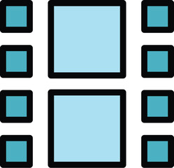 Sticker - Cinema film icon outline vector. Open air. Car screen color flat