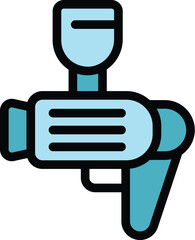 Poster - Paint gun icon outline vector. Car spray. Tire vehicle color flat