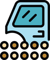 Poster - Door painter icon outline vector. Garage body. Industry tire color flat