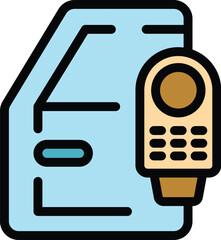Poster - Check door paint icon outline vector. Car body. Auto service color flat