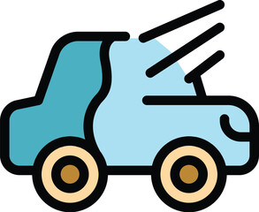 Poster - Car gun paint icon outline vector. Body spray. Auto service color flat