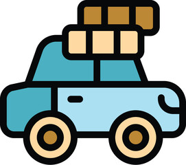 Poster - Car service icon outline vector. Auto spray. Garage tire color flat