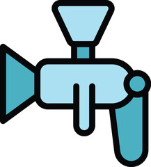 Poster - Gun paint icon outline vector. Body painter. Repair service color flat