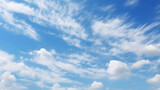 Fototapeta  - Blue sky with clouds, cirrus clouds, fair weather, sunny day, sky background, bright daylight, day, nature picture