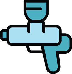 Poster - Spray gun icon outline vector. Auto car. Service repair color flat