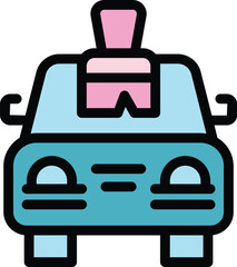 Poster - Paint car icon outline vector. Spray auto. Repair service color flat