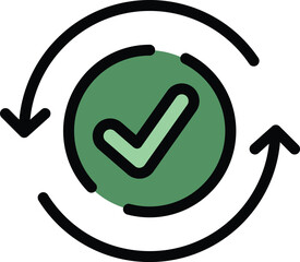 Poster - Application approval icon outline vector. Credit finance. Form stamp color flat