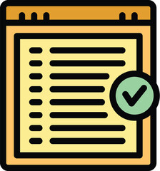 Poster - Online web form icon outline vector. Loan credit. Approved paper color flat