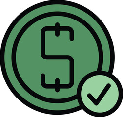 Poster - Business money icon outline vector. Credit finance. Approved form color flat