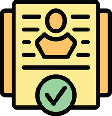 Poster - Approved form icon outline vector. Loan credit. Finance paper color flat