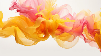 Wall Mural - Abstract swirls of bright yellows, oranges, and pinks, emanating from a central point, energetic, vibrant