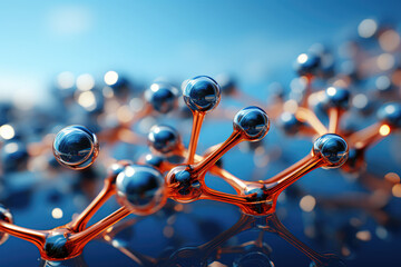 Aufkleber - Abstract representation of a molecular structure. Generative Ai.