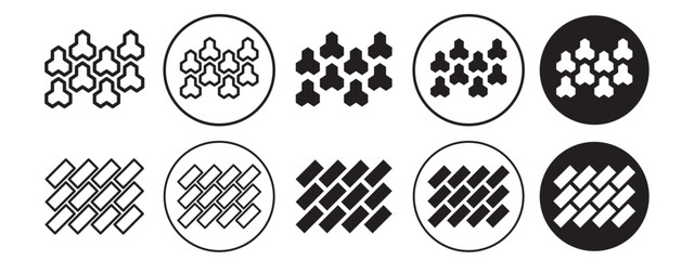 Poster - brick paver icon. road ground granite puzzle shape paving block made of concrete cement symbol. vect