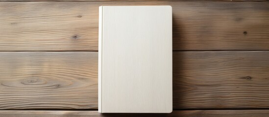 Poster - Book cover mock up on wooden background