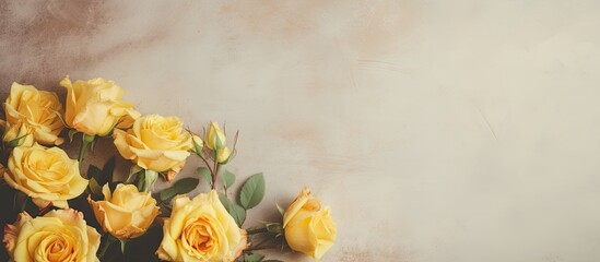 Poster - old yellow flowers