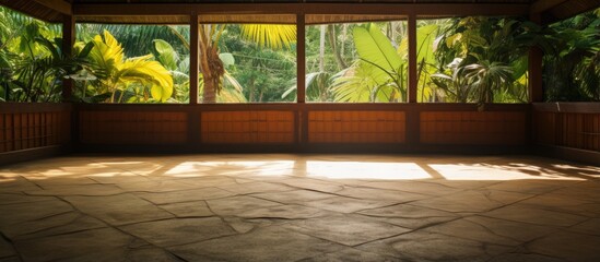 Poster - School yard picture of adobe floor in tropical location