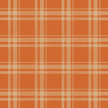 Orange Gingham Seamless Pattern. Paint Brush Strokes Background. Watercolor Stripes, Tartan Texture For Spring Picnic Table Cloth, Shirts, Plaid, Clothes, Dresses, Blankets, Paper.