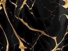 Black Marble Stone Texture Background Material. Marble Luxury Realistic Black Gold Marble Background. Stone Veneer, Marbling Texture Design. Black Golden Marble Background Vector Design. 