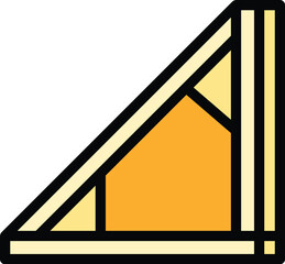 Poster - Roof construction icon outline vector. Repair house. Worker top color flat