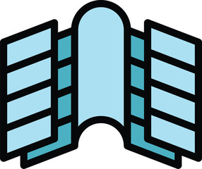 Poster - Structure roofer icon outline vector. Roof repair. Work top color flat