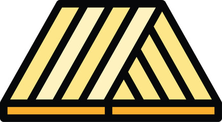 Poster - Top wood roof icon outline vector. Repair roof. Work fixing color flat
