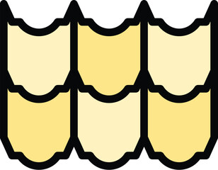 Poster - Roof repair icon outline vector. House renovation. Home worker color flat