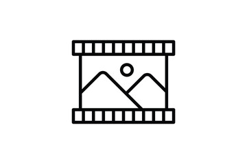 Poster - Film Strip Icon. Icon related to multimedia and entertainment. suitable for web site design, app, user interfaces. line icon style. Simple vector design editable