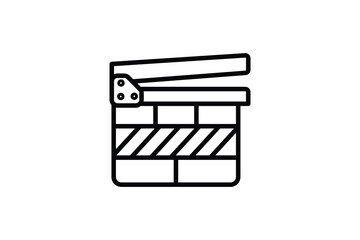 Poster - Clapperboard Icon. Icon related to multimedia and entertainment. suitable for web site design, app, user interfaces. line icon style. Simple vector design editable