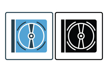 Poster - DVD Icon. Icon related to multimedia and entertainment. suitable for web site design, app, user interfaces. Solid icon style. Simple vector design editable