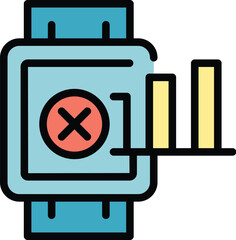 Poster - Smartwatch lost connection icon outline vector. Internet error. Page plug color flat
