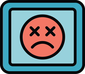 Poster - Tablet error icon outline vector. Lost internet. Socket site color flat