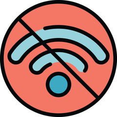 Poster - Wifi error connect icon outline vector. Lost connection. Internet page color flat