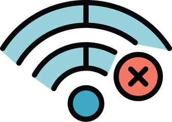 Poster - Wifi connect icon outline vector. Computer online. Socket site color flat