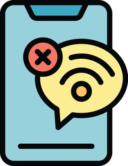 Poster - Phone lost connection icon outline vector. Website connect. Online site color flat