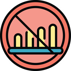 Poster - Signal lost connection icon outline vector. Internet error. Computer connect color flat