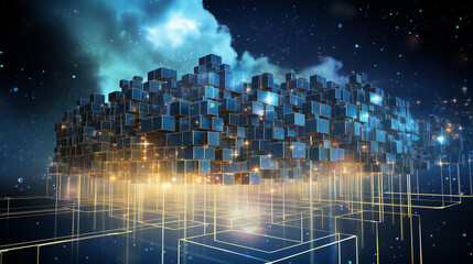 Wall Mural - AI-Powered Cybersecurity: Cloud Network & Modern Data Management