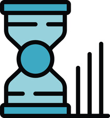 Poster - Hourglass manager icon outline vector. Top people. Business worker color flat