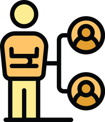 Poster - Top manager icon outline vector. Business team. Office strategy color flat