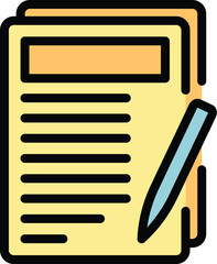 Poster - Personal credit sign icon outline vector. Business bank. Payment budget color flat