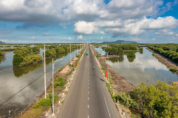 Wall Mural - Truong Sa road from 51 national road to Long Son Great House Relic (Big House) is a famous tourist destination in Vung Tau city, Vietnam