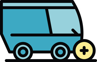 Poster - municipal sweeper icon outline vector. street truck. machine urban color flat