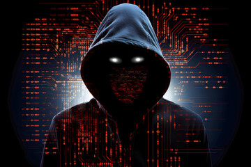 Wall Mural - Anonymous hacker. Concept of cybercrime, cyberattack, dark web.