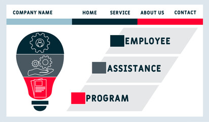 EAP - Employee Assistance Program acronym. business concept background. vector illustration concept with keywords and icons. lettering illustration with icons for web banner, flyer, landing