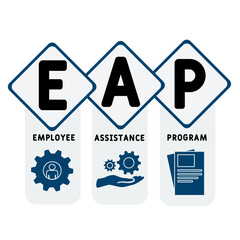 EAP - Employee Assistance Program acronym. business concept background. vector illustration concept with keywords and icons. lettering illustration with icons for web banner, flyer, landing